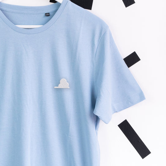 Cloud Embroidered T-Shirt - Light Blue