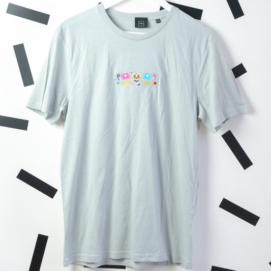 Coco Skull Embroidered Grey T-Shirt