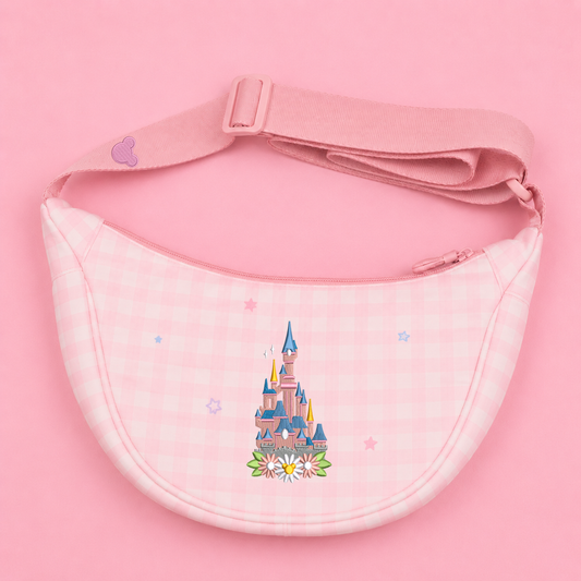 Disneyland Paris Floral Gingham Sling Bag - Pink