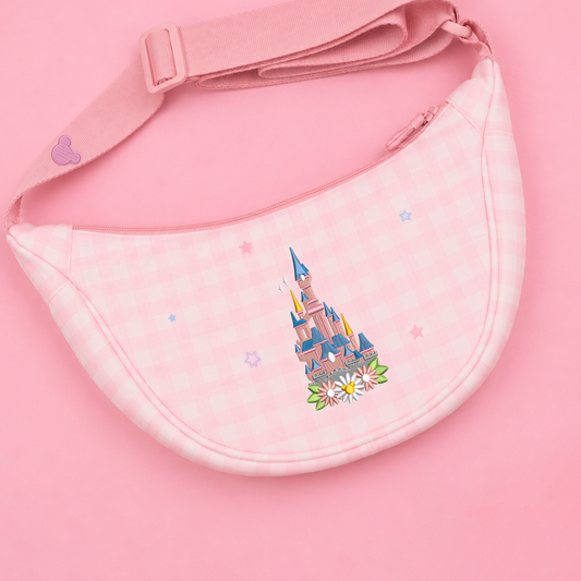 Disneyland Paris Floral Gingham Sling Bag - Pink