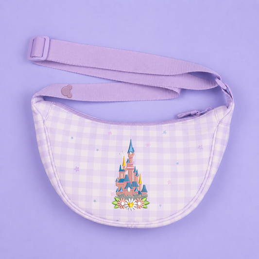 Disneyland Paris Floral Gingham Sling Bag - Purple
