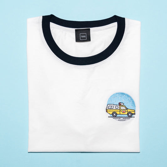 Pizza Planet Embroidered Ringer T-Shirt