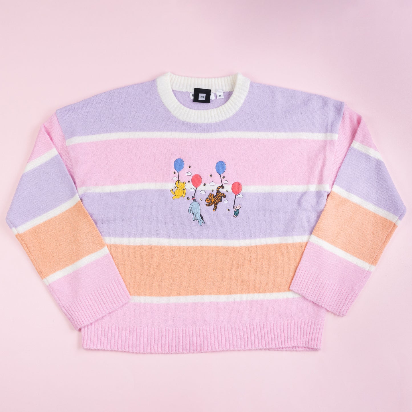 Winnie & Pals Balloons Embroidered Stripe Knitted Jumper