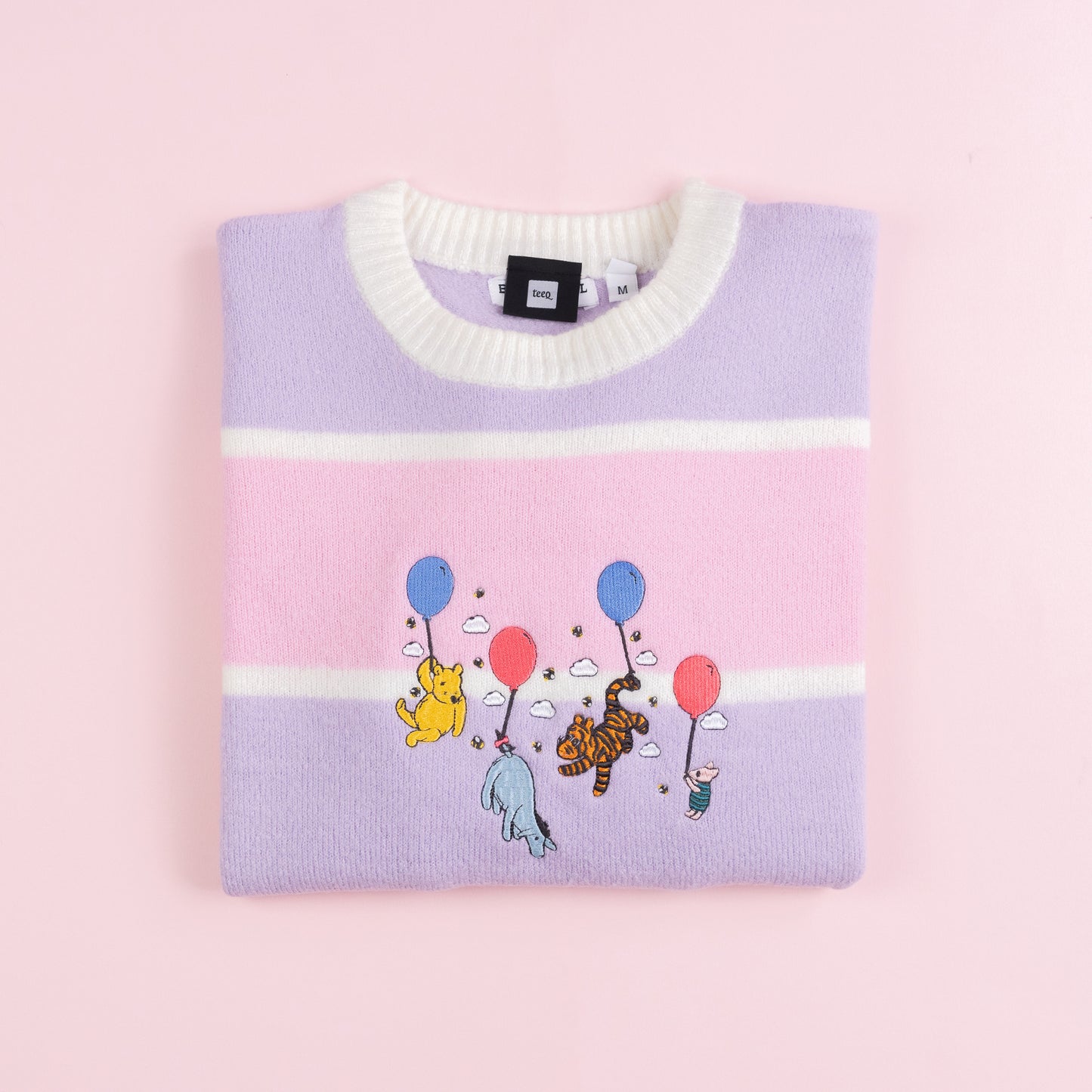 Winnie & Pals Balloons Embroidered Stripe Knitted Jumper