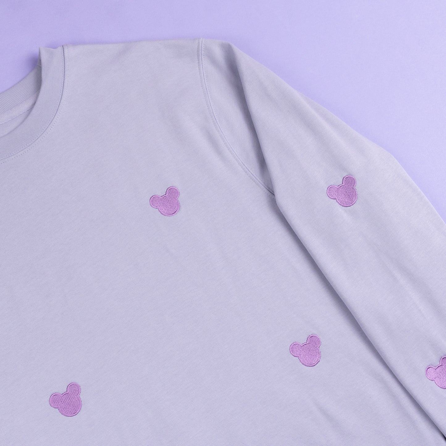 Mickey Embroidered All-Over Print Jumper - Lilac