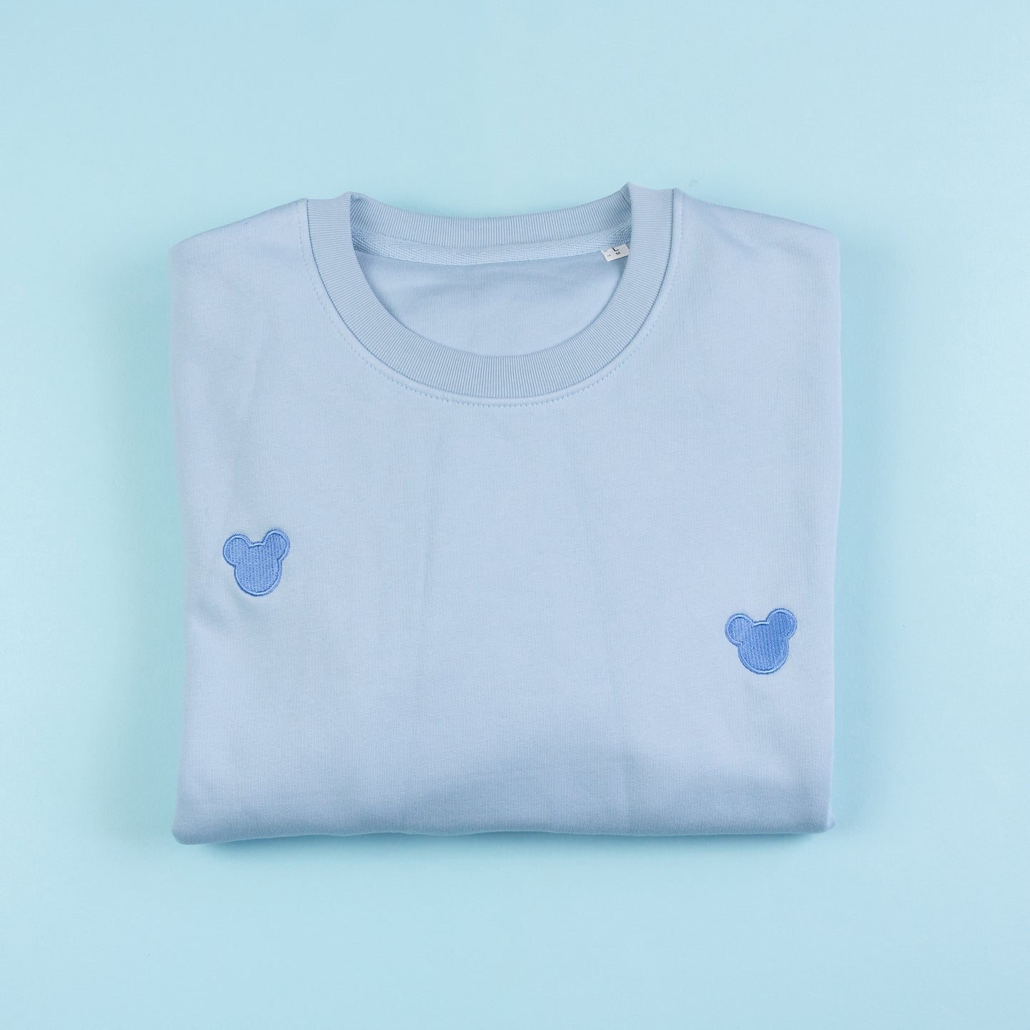 Mickey Embroidered All-Over Print Jumper - Light Blue
