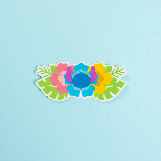 Stitch Floral Vinyl Sticker
