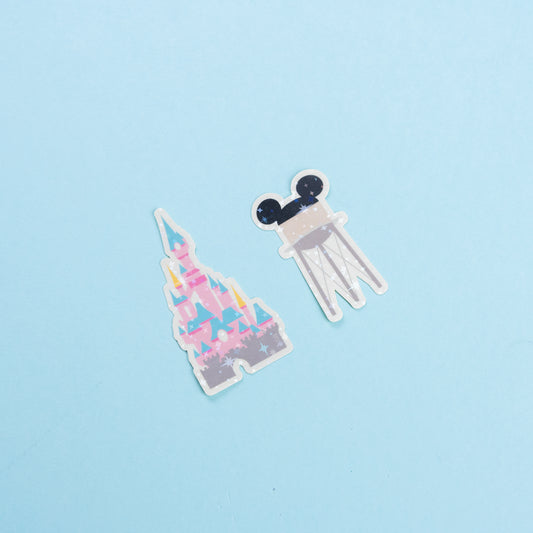 Disneyland Paris Park Sparkly Vinyl Stickers