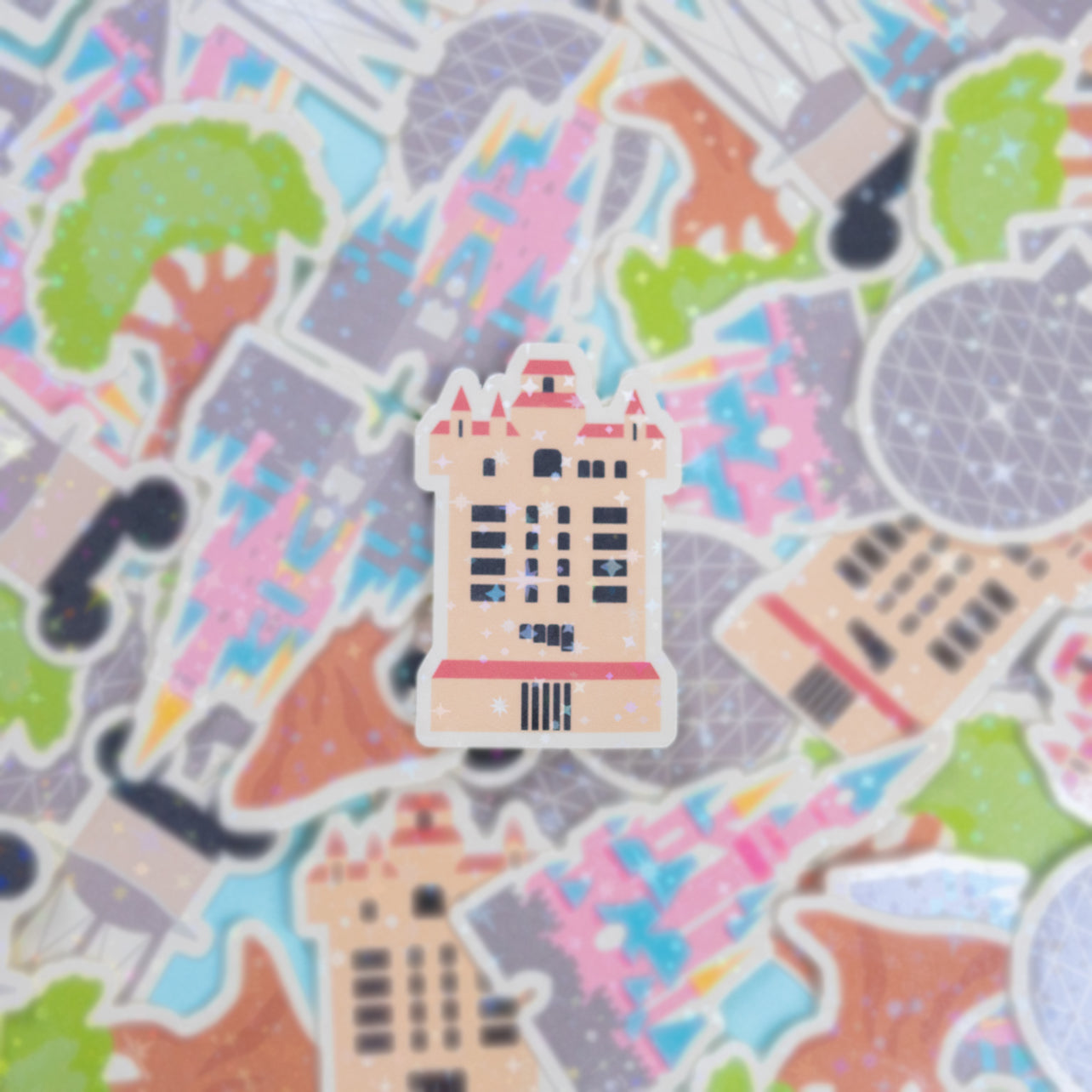 Walt Disney World Park Sparkly Vinyl Stickers