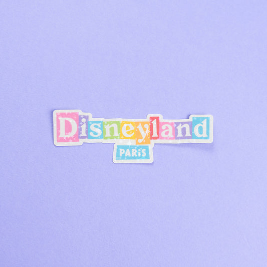 Disneyland Paris Sign Sparkly Vinyl Stickers
