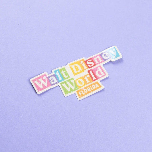 Walt Disney World Sign Sparkly Vinyl Stickers
