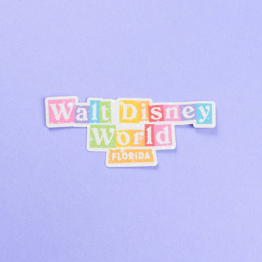 Walt Disney World Sign Sparkly Vinyl Stickers