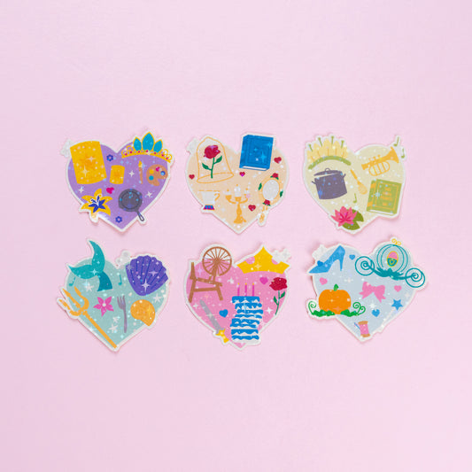 Princess Heart Shiny Vinyl Stickers