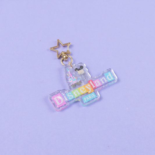 Disneyland Paris Sign Glittery Keyring