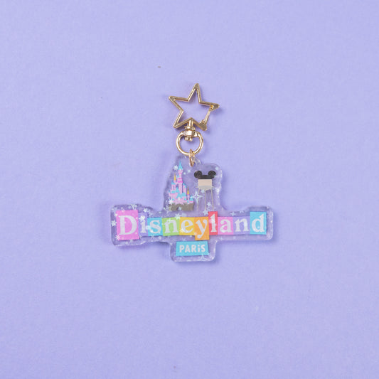 Disneyland Paris Sign Glittery Keyring