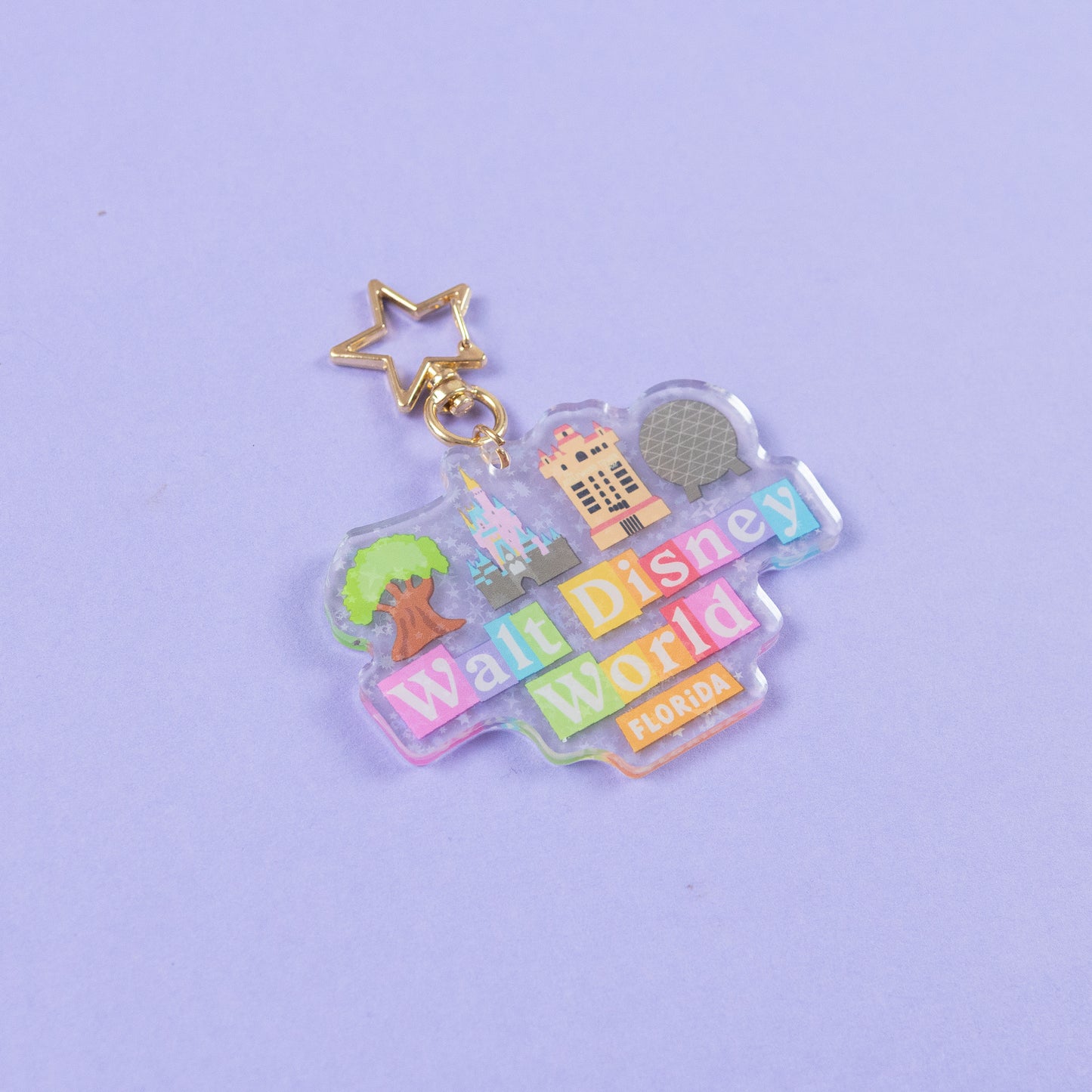 Walt Disney World Sign Glittery Keyring