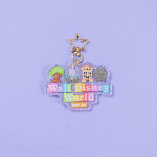 Walt Disney World Sign Glittery Keyring