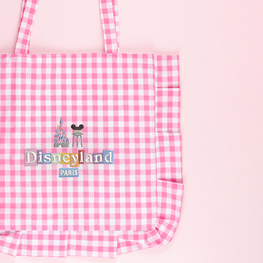 Disneyland Paris Gingham Embroidered Tote Bag