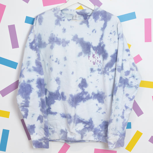 Sample - WDW Castle Purple/White Tie Dye Jumper