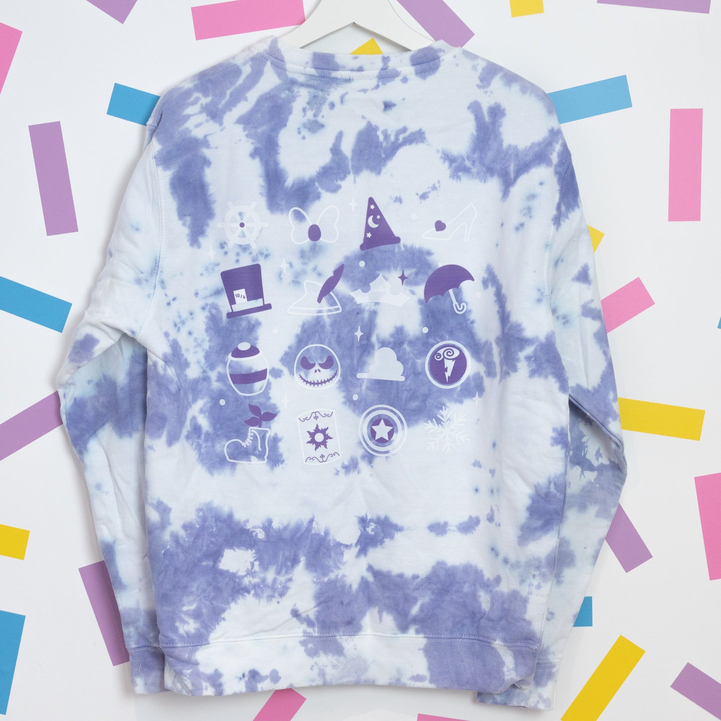 Sample - WDW Castle Purple/White Tie Dye Jumper