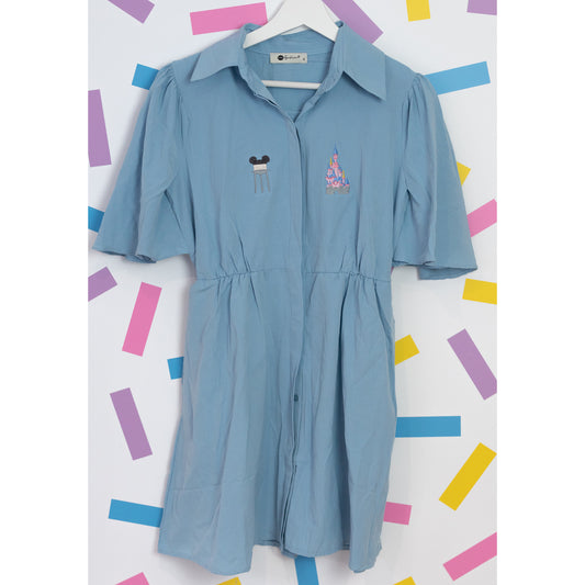 Sample - DLP Castle/Tower Shirt Blue Dress - S/10UK