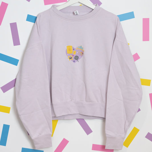 Sample - Rapunzel Heart Printed Women's Jumper - Large