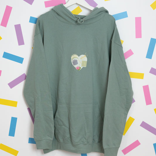 Sample - Tiana Heart Printed Hoodie - XL