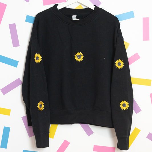 Sample - Mickey's Sunflower Embroidered Black Jumper