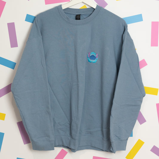 Sample - Stitch Flower Denim Jumper - Large