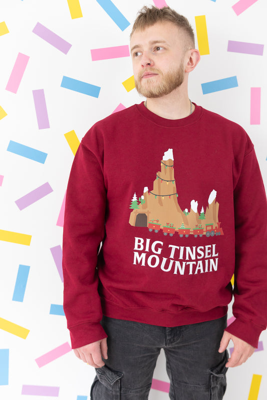 Big Tinsel Mountain – Garnet Red Christmas Jumper