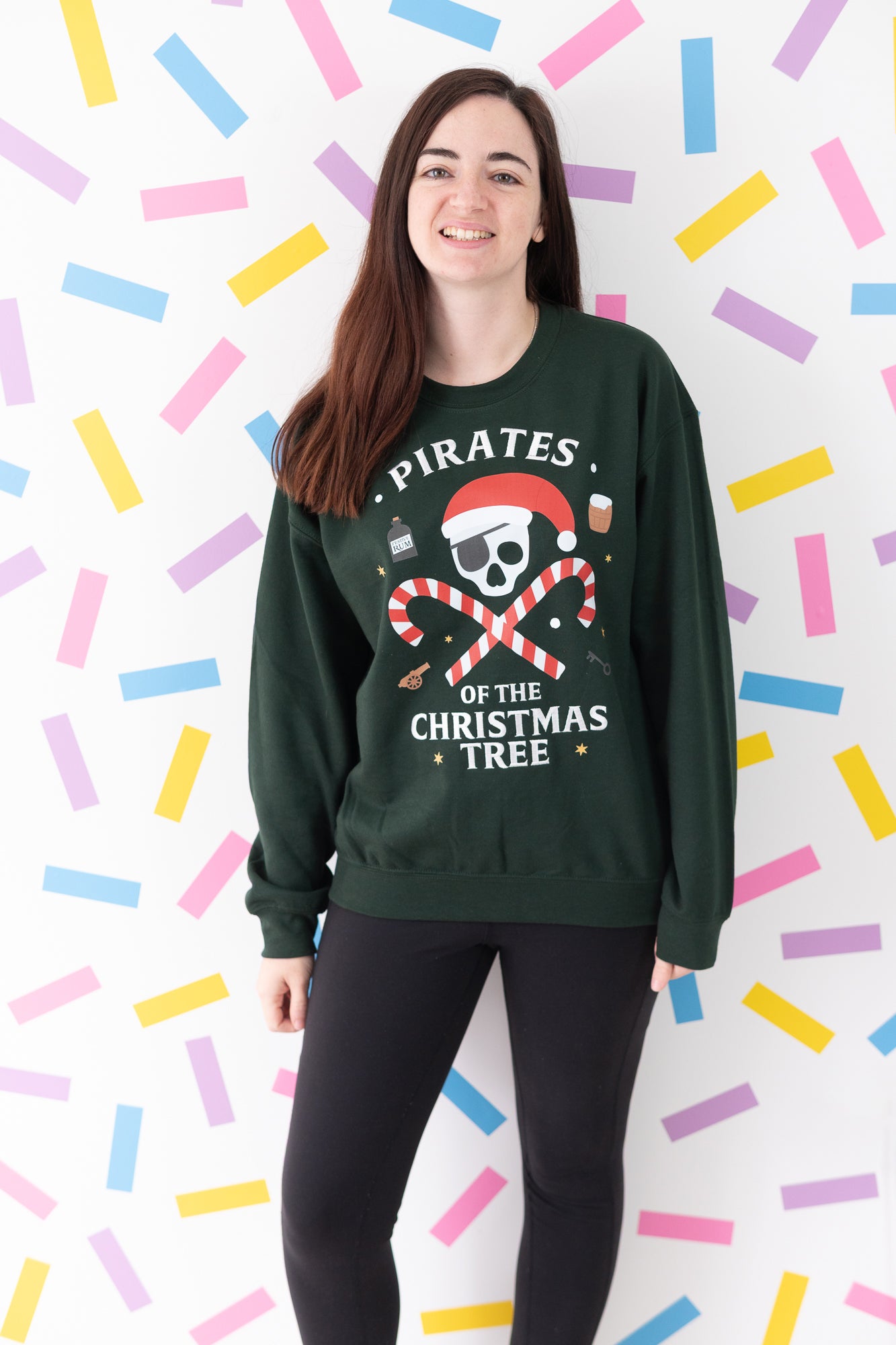 Pirates of the Christmas Tree – Forrest Green Christmas Jumper