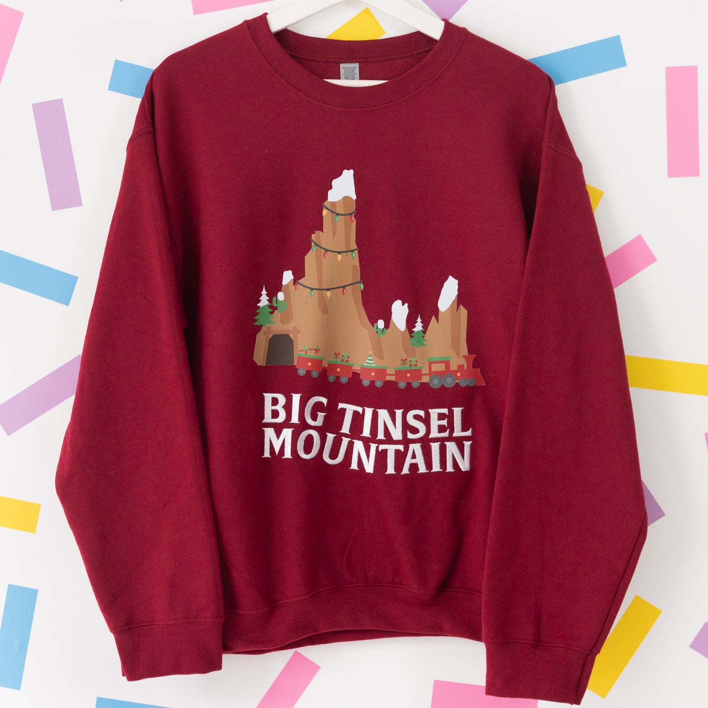 Big Tinsel Mountain – Garnet Red Christmas Jumper