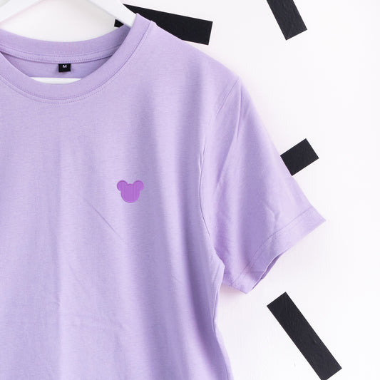 Minimal Mickey Embroidered T-Shirt - Purple