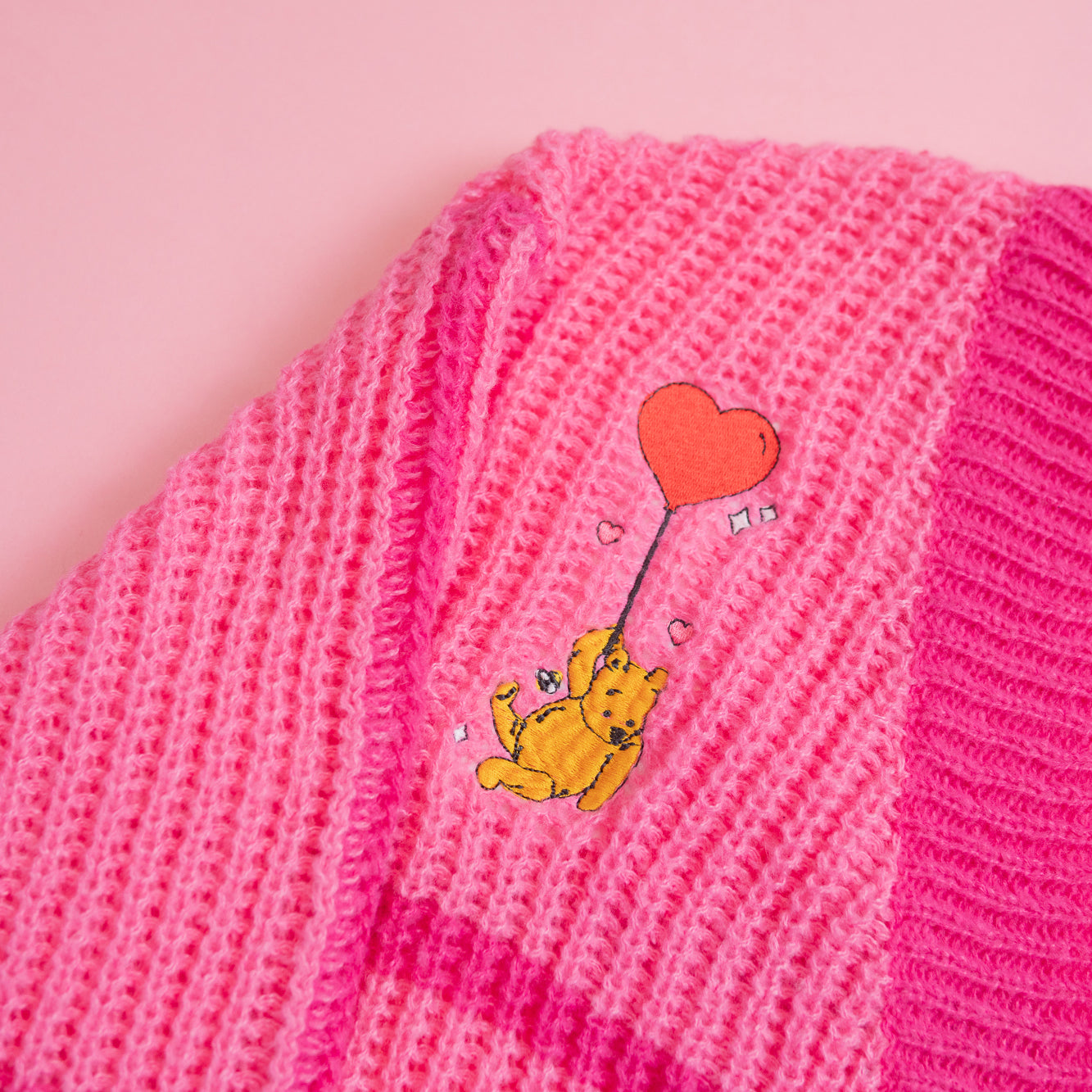 Winnie Valentines Embroidered Cardigan - Pink/Pink