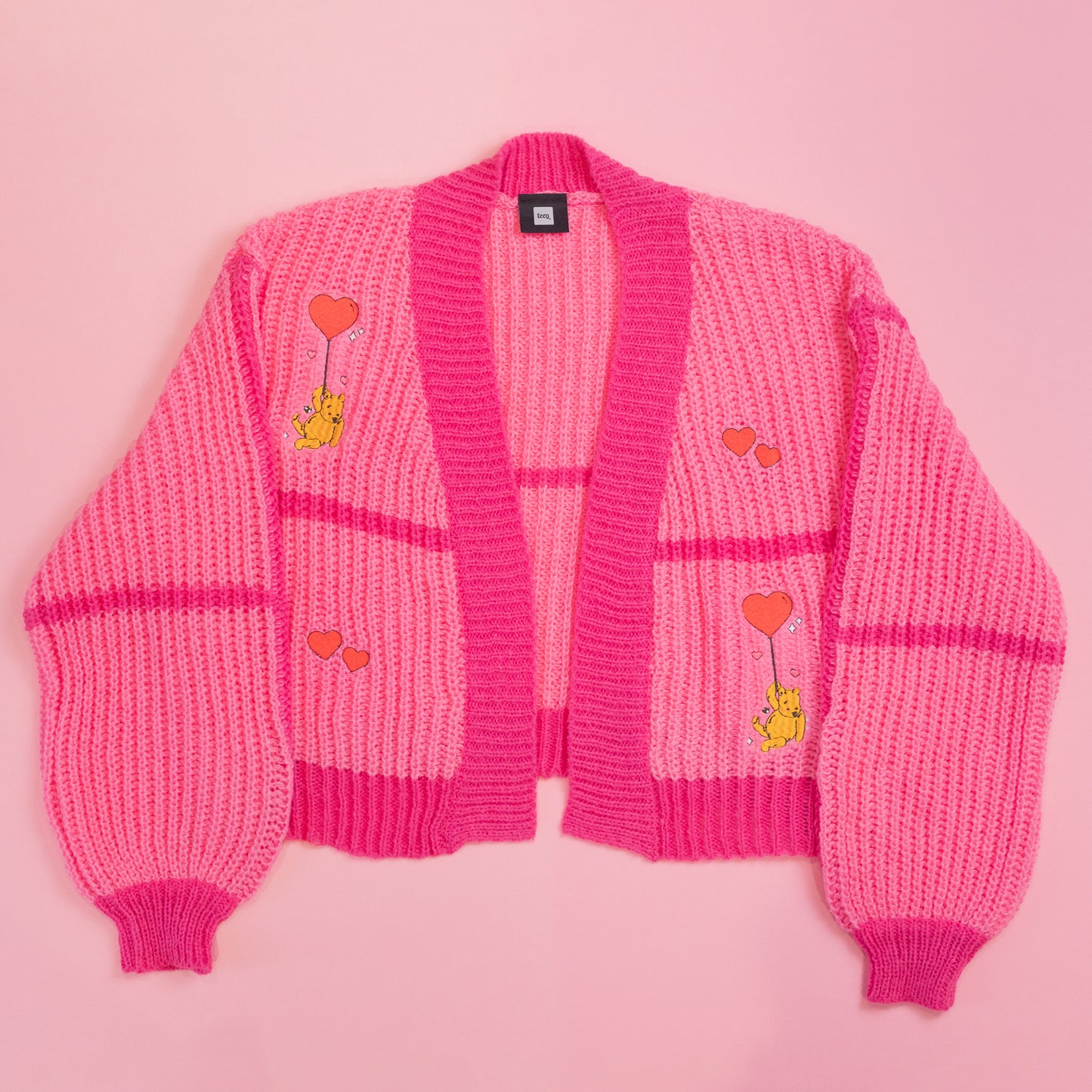 Winnie Valentines Embroidered Cardigan - Pink/Pink