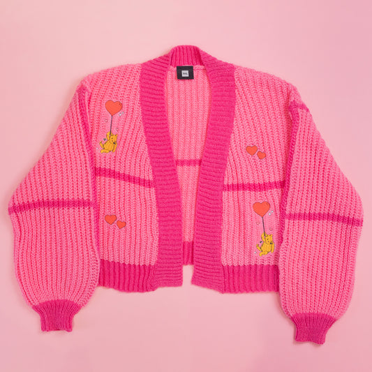Winnie Valentines Embroidered Cardigan - Pink/Pink
