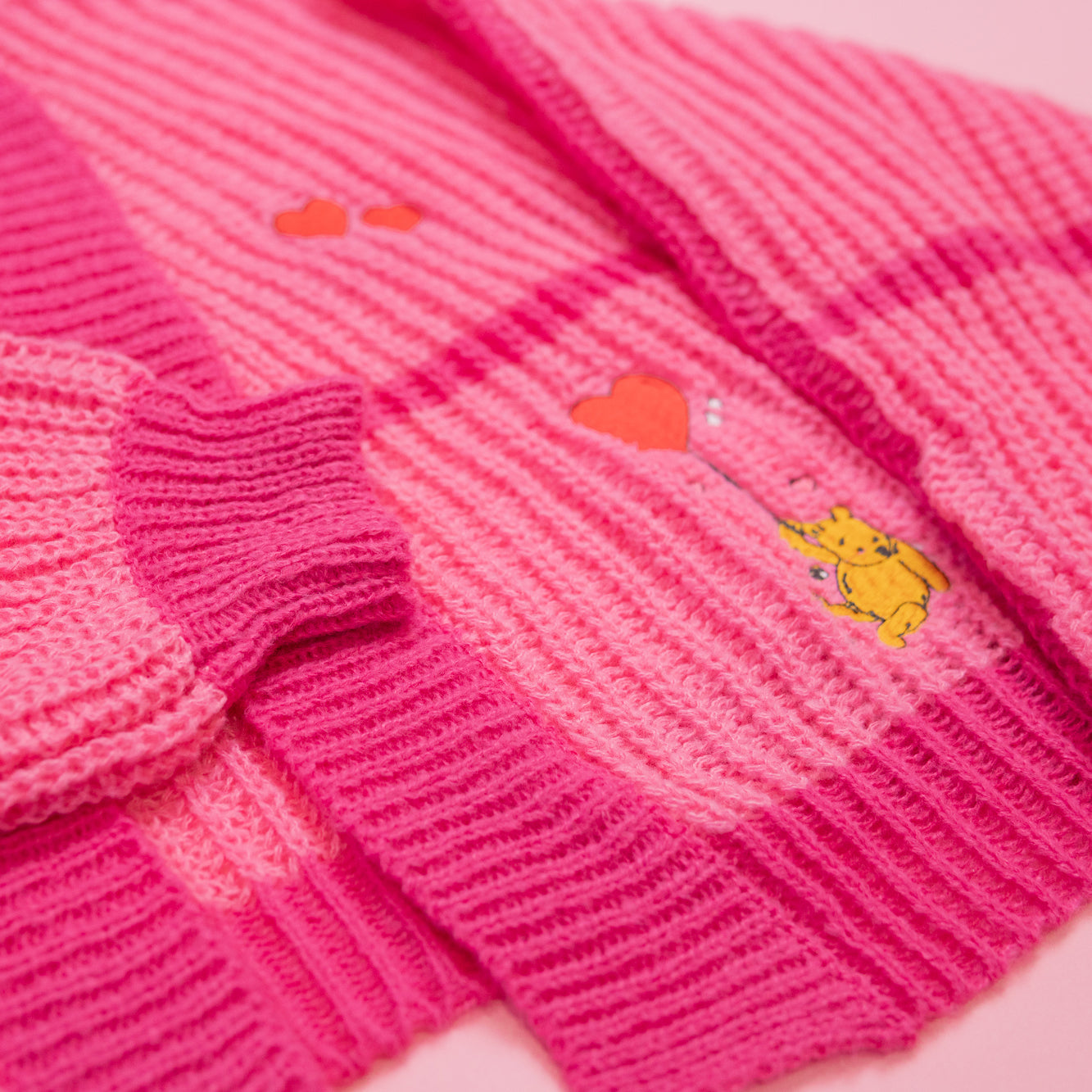 Winnie Valentines Embroidered Cardigan - Pink/Pink