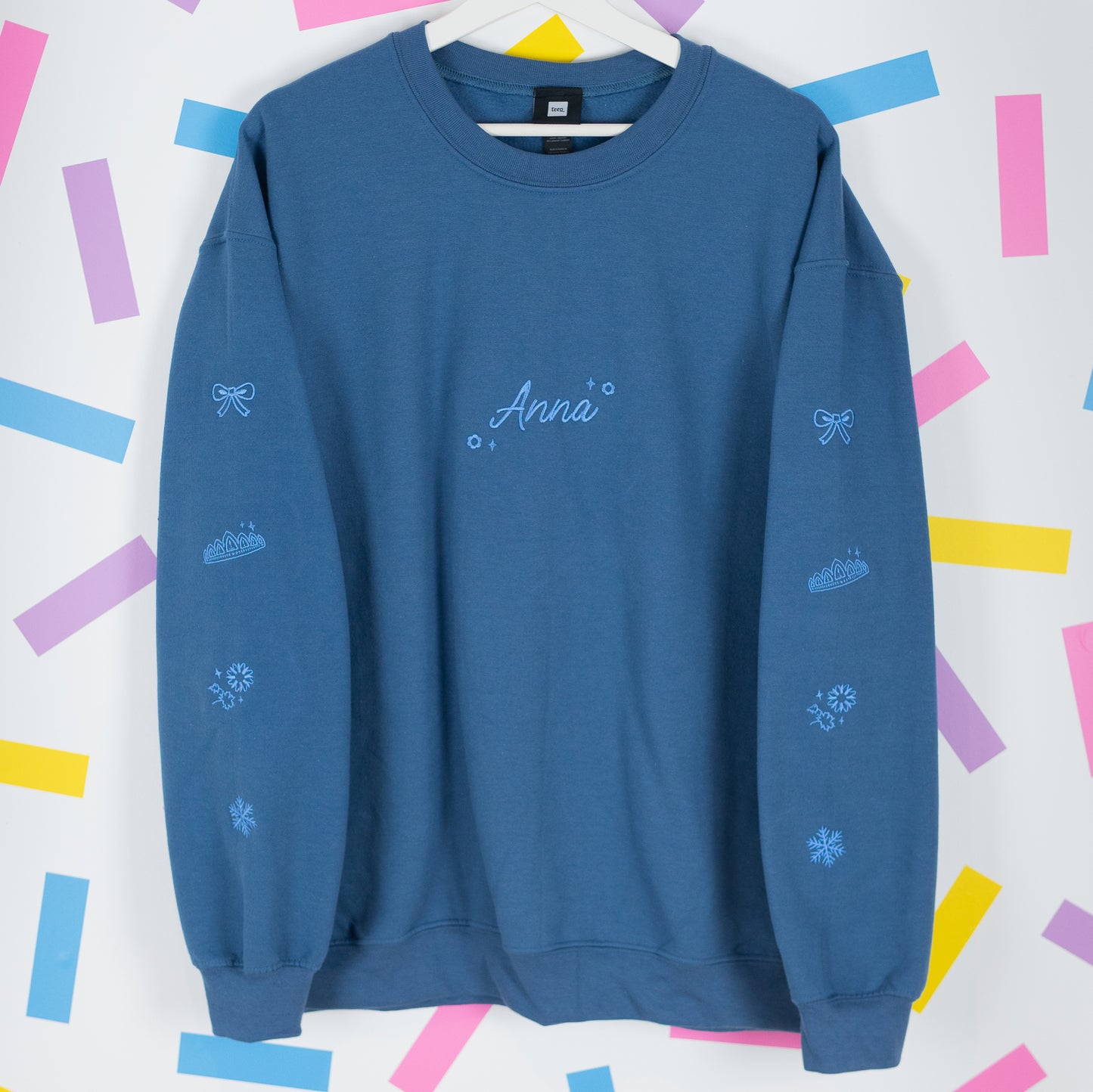 Anna Frozen Embroidered Indigo Blue Jumper