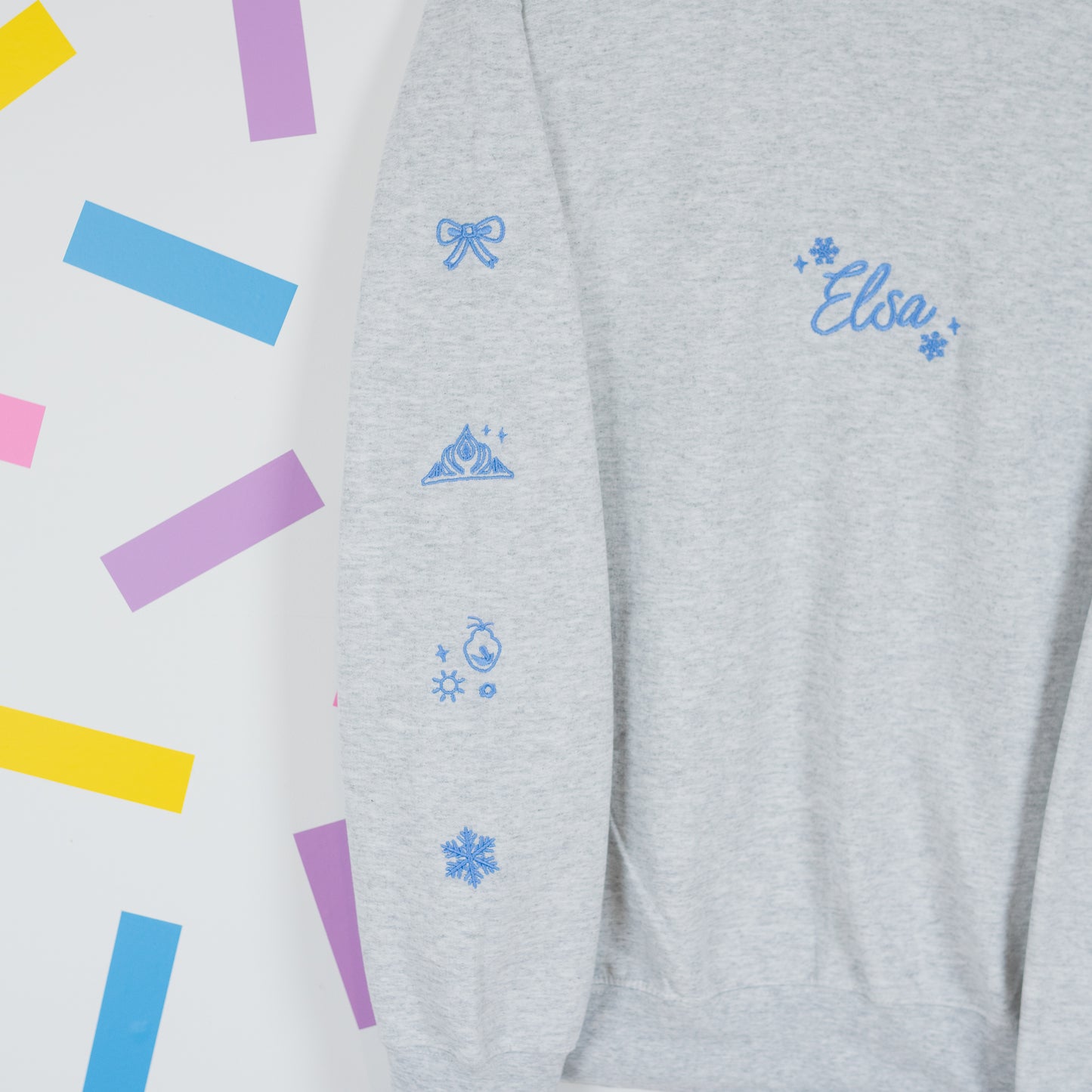 Elsa Frozen Embroidered Ash Grey Jumper