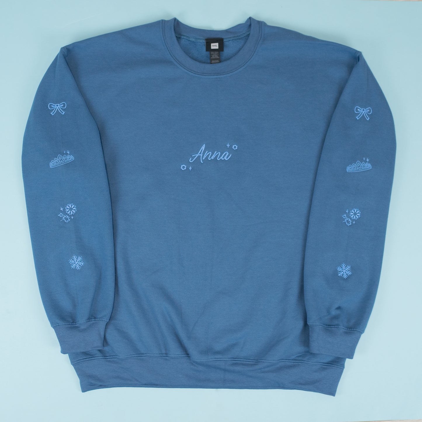 Anna Frozen Embroidered Indigo Blue Jumper