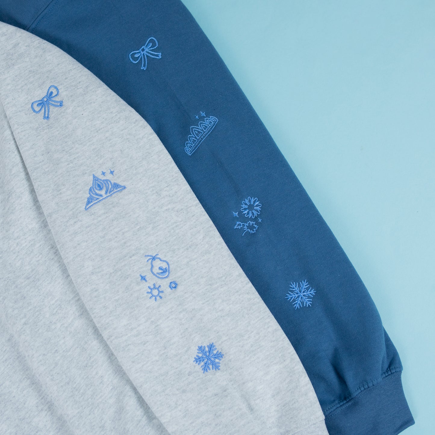Anna Frozen Embroidered Indigo Blue Jumper