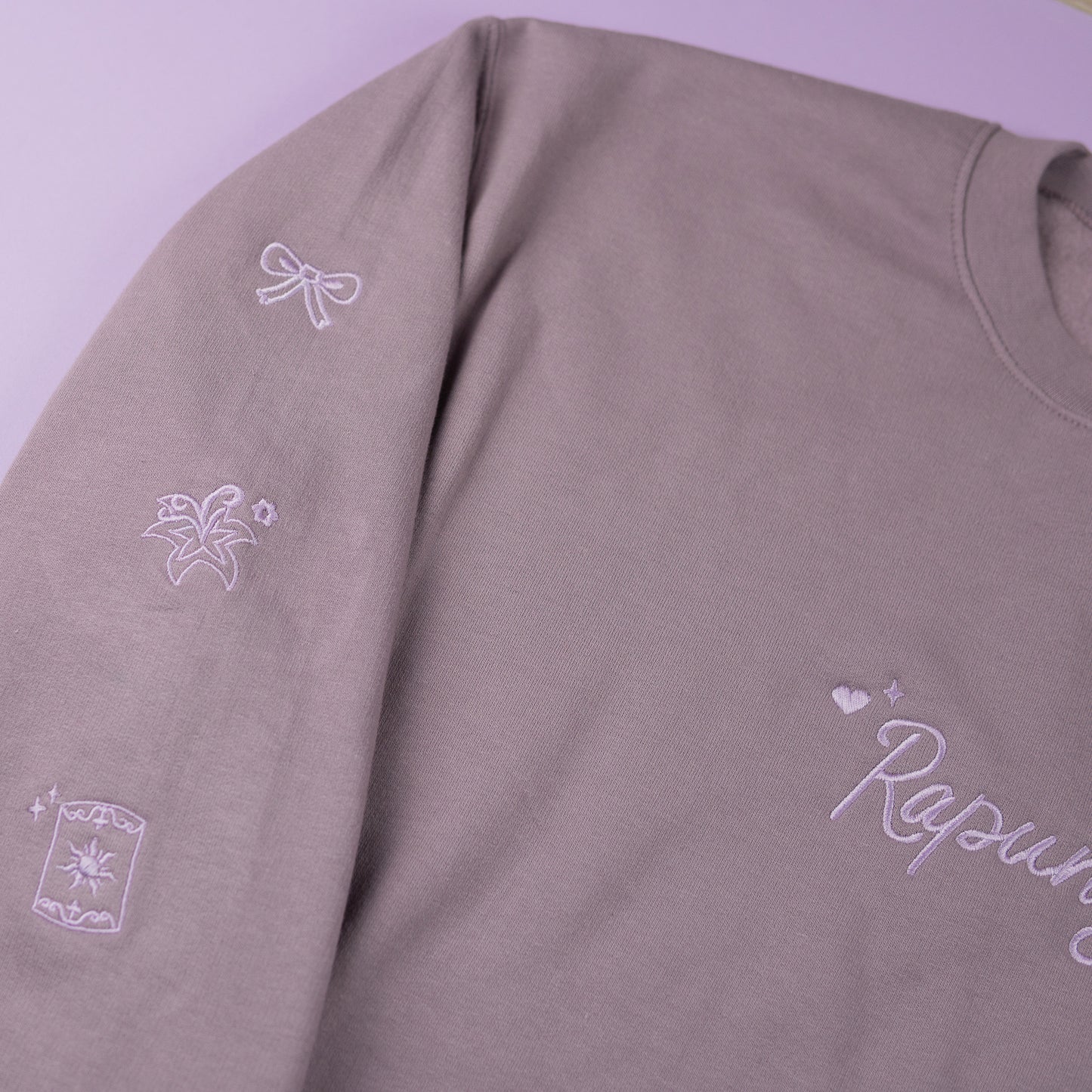Rapunzel Embroidered Dusty Purple Jumper