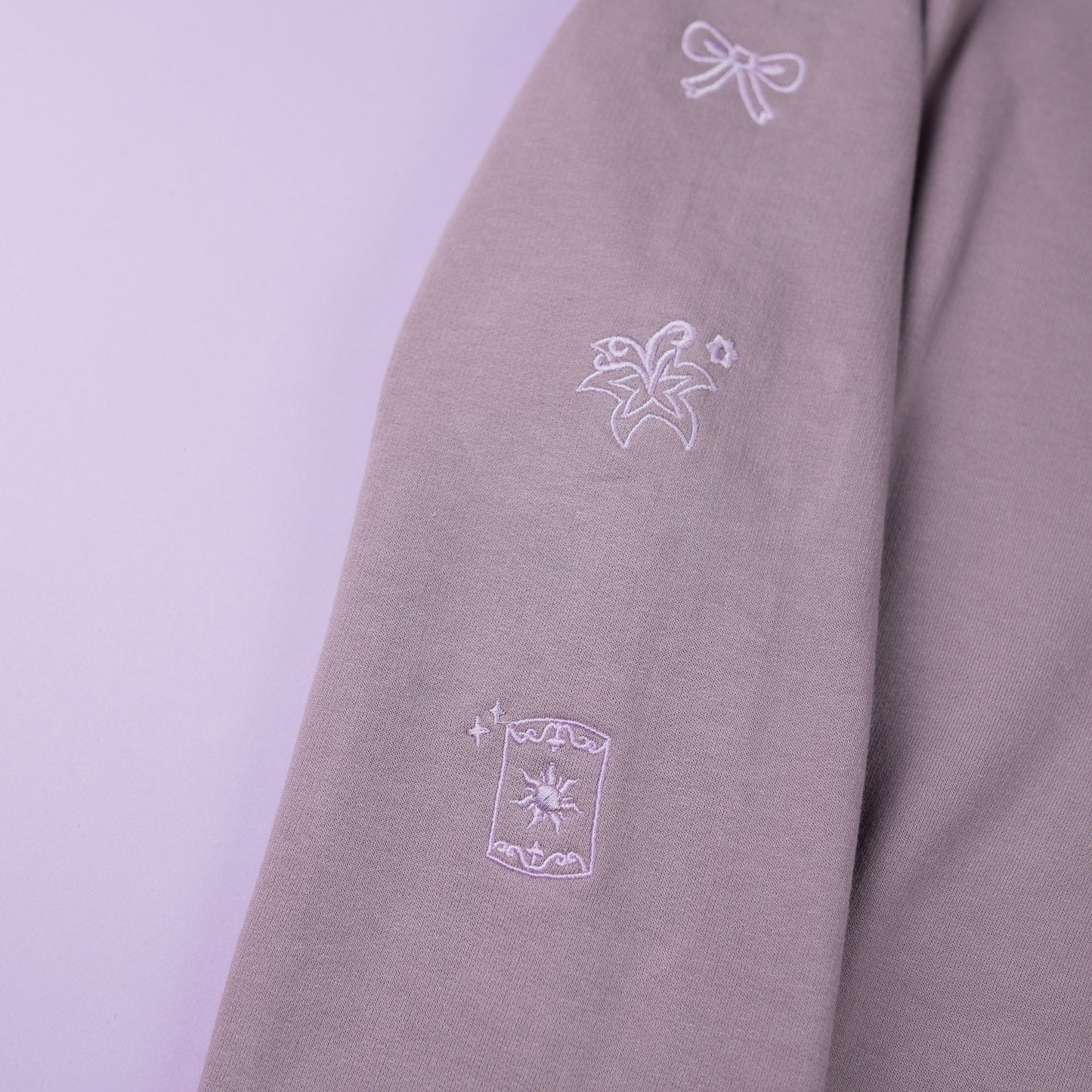 Rapunzel Embroidered Dusty Purple Jumper
