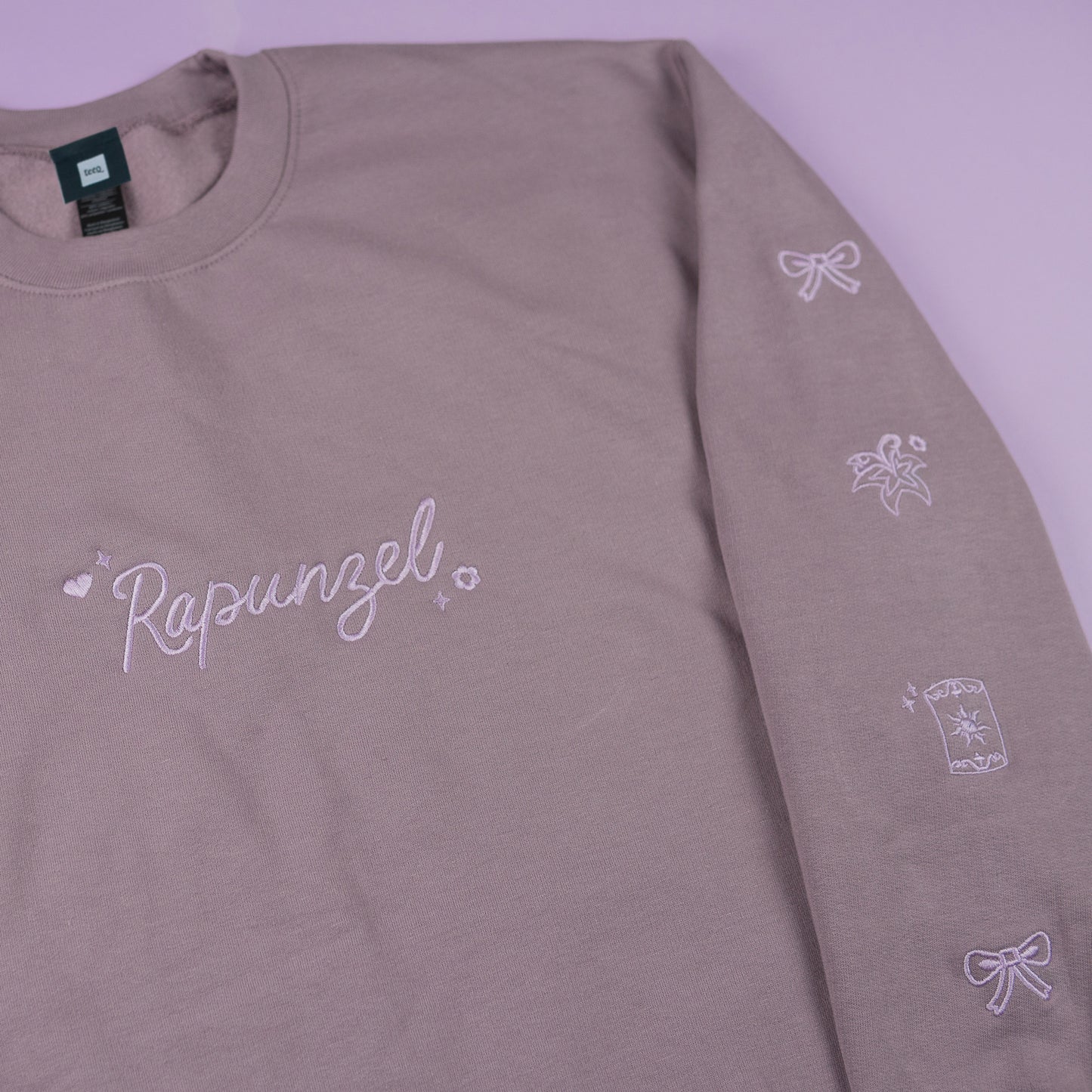 Rapunzel Embroidered Dusty Purple Jumper