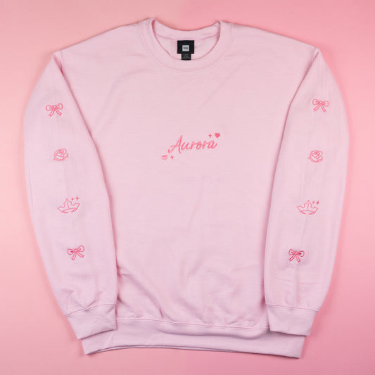 Aurora Embroidered Pink Jumper