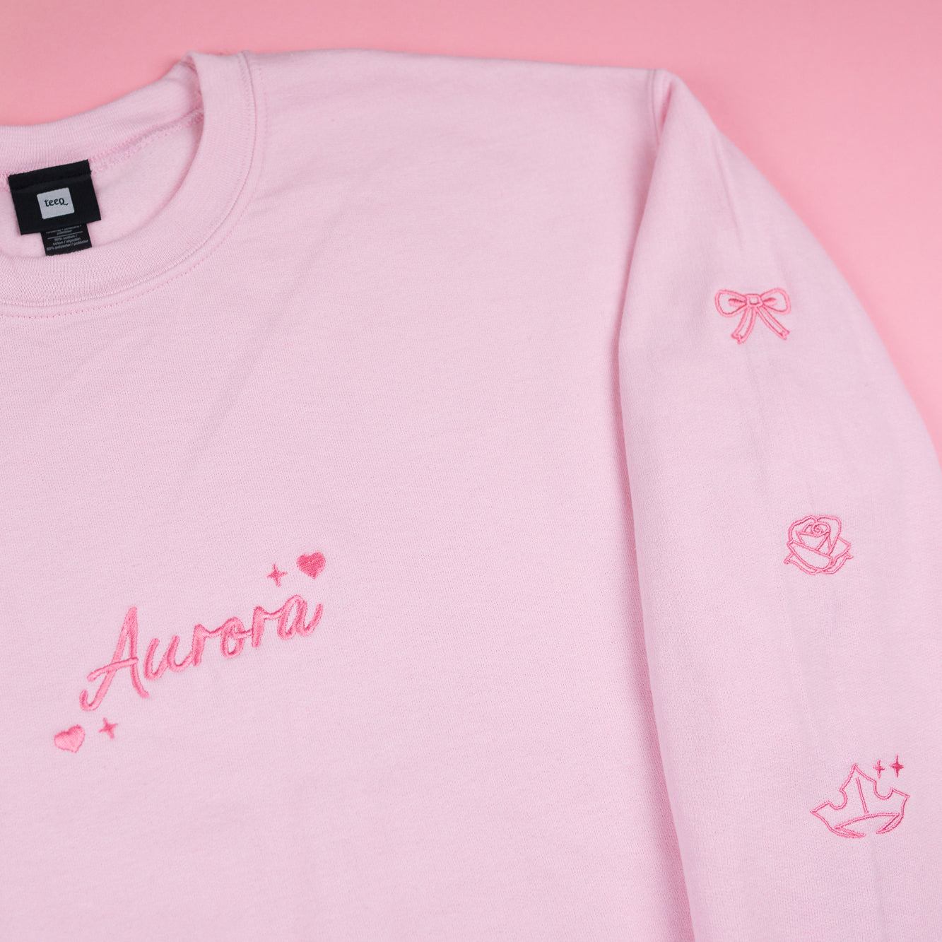 Aurora Embroidered Pink Jumper