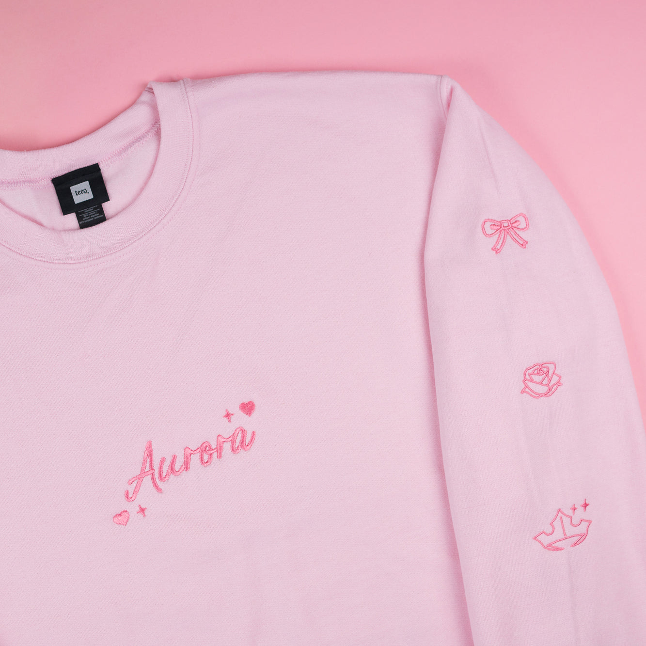 Aurora Embroidered Pink Jumper