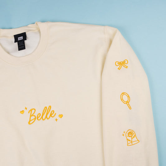 Belle Embroidered Cream Jumper