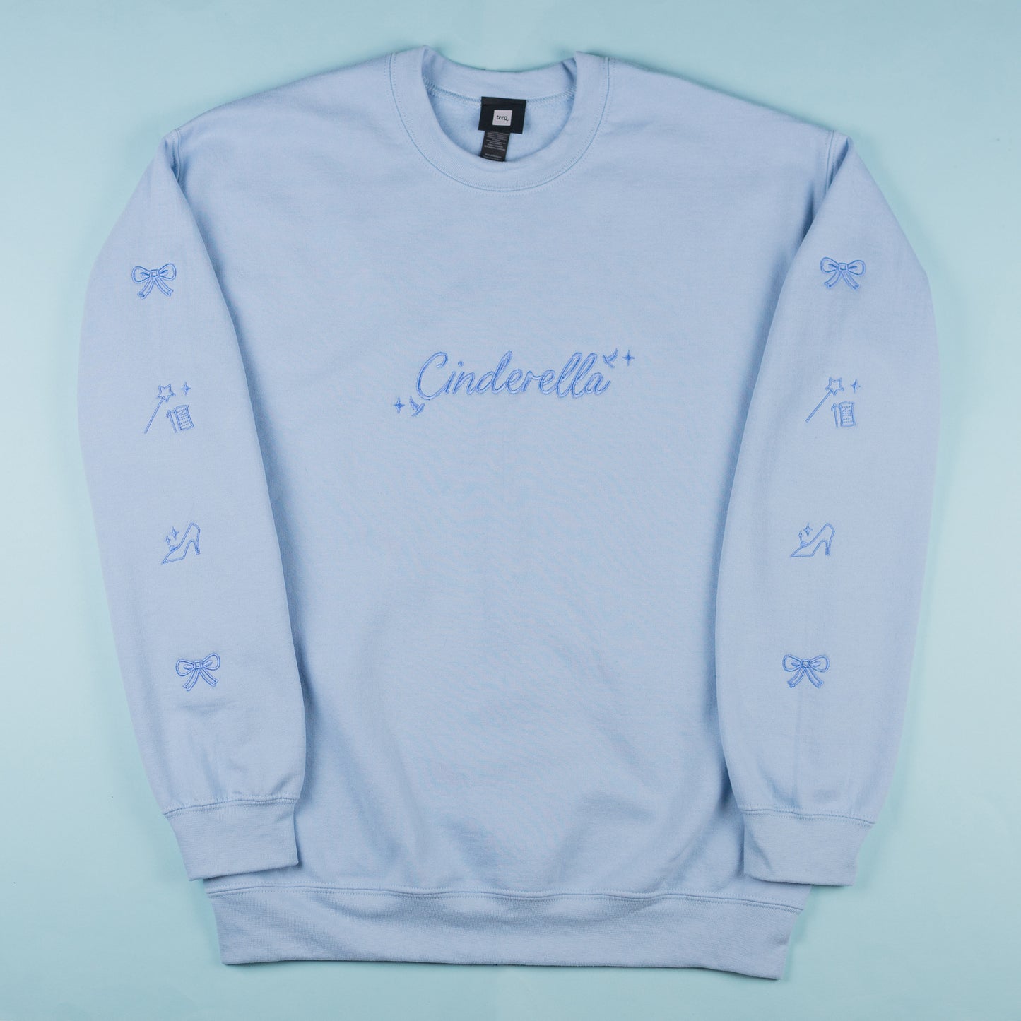 Cinderella Embroidered Light Blue Jumper