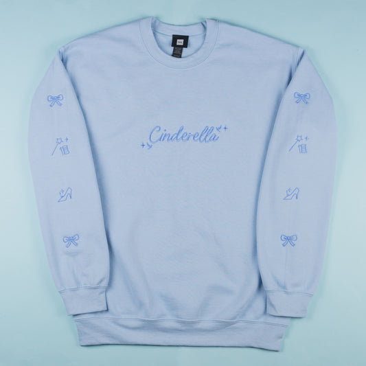 Cinderella Embroidered Light Blue Jumper